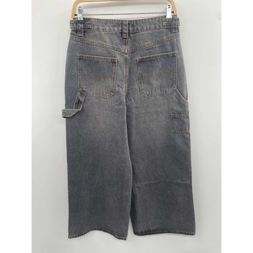 NWT Edikted Wide-Leg Jeans Women's Small Gray Washed Denim High Rise 100% Cotton - Picture 2 of 13